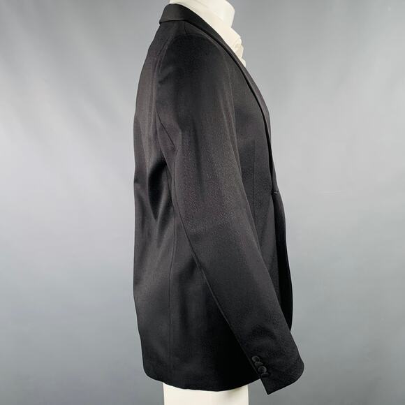 GIORGIO ARMANI Size 40 Black Jacquard Wool Blend Sport Coat - Picture 3 of 10